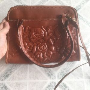 Patricia Nash Embossed Leather Flower Satchel